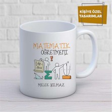 Kişiye Özel Isim Yazılabilir Matematik Öğretmeni Kupa Bardak