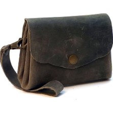 El Yapımı Hakiki Crazy Deri Kadın Cüzdanı Gri