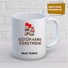 Kişiye Özel Isim Yazılabilir Kütüphane Öğretmeni Kupa Bardak