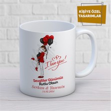 Kişiye Özel Isim Yazılabilir Sevgi Temalı Kupa Bardak