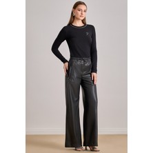 Relax Fit Siyah Viskon Bluz