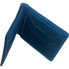 El Yapımı Hakiki Crazy Deri Italyan Model Cüzdan Turkuaz