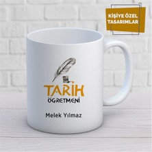 Kişiye Özel Isim Yazılabilir Tarih Öğretmeni Kupa Bardak
