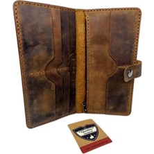 Taba El Yapımı Hakiki Deri Telefon Kılıflı Cüzdan