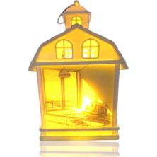 Ev Manzaralı Dekoratif Işıklı LED Gece Lambası Beyaz