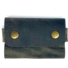 El Yapımı Hakiki Crazy Deri Kartlık Gri