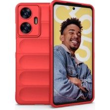 Realme C55 Uyumlu Silikon Kılıf - Kamera Korumalı Esnek Yeni Nesil Airbag Kapak - Kırmızı