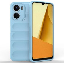 Vivo Y16 Uyumlu Silikon Kılıf - Kamera Korumalı Esnek Yeni Nesil Airbag Kapak - Mavi