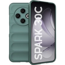Tecno Spark 30C Uyumlu Silikon Kılıf - Kamera Korumalı Esnek Yeni Nesil Airbag Kapak - Yeşil