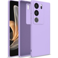 Vivo V29 Pro Uyumlu Silikon Kılıf - Kamera Korumalı Esnek Pastel Renk Kapak - Lila