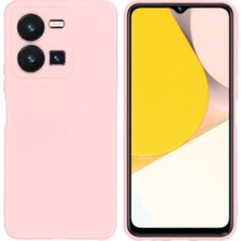 Vivo Y35 Uyumlu Silikon Kılıf - Kamera Korumalı Esnek Pastel Renk Kapak - Pudra Pembe