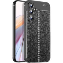 Samsung Galaxy A37 Uyumlu Silikon Kılıf Deri Desenli Darbe Emici Autofocus Tam Koruma Kapak
