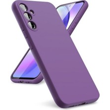 HANPORIUM Samsung Galaxy S26 Uyumlu Silikon Kılıf - Kamera Korumalı Esnek Pastel Renk Kapak - Mor