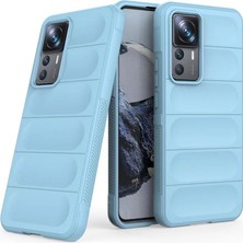 Xiaomi 12T Pro Uyumlu Silikon Kılıf - Kamera Korumalı Esnek Yeni Nesil Airbag Kapak - Mavi
