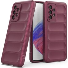 Samsung Galaxy A73 5g Uyumlu Silikon Kılıf - Kamera Korumalı Esnek Yeni Nesil Airbag Kapak - Bordo
