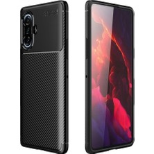 Redmi K40 Gaming Uyumlu Silikon Kılıf Karbon Desenli Darbe Emici Autofocus Tam Koruma Kapak
