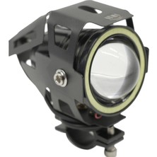 Monero Sis Farı U7 Siyah Angel Çakarlı LED