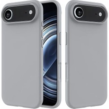 HANPORIUM Apple iPhone 17 Air Uyumlu Silikon Kılıf - Pastel Renk Tonu Esnek Tam Koruma Kapak - Gri