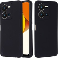 Vivo Y35 Uyumlu Silikon Kılıf - Kamera Korumalı Esnek Pastel Renk Kapak - Siyah
