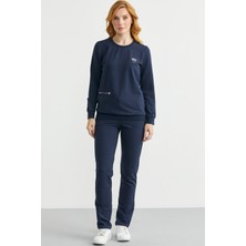 Sıfır Yaka Cepli Eşofman Takım - Lacivert