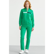 Dik Yaka Fermuarlı Eşofman Takım - Yeşil