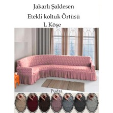 Jakarli Şal Desen L Köşe Koltuk Örtüsü, Esnek Koltuk Kılıfı, Osmanlı Desen (350CM)