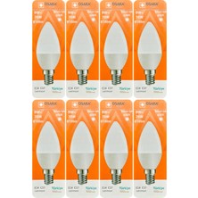 (8 adet) Osaka 9W (70W) Beyaz Işık (6500K) E14 Duylu (Ince Duy) LED Mum Ampul