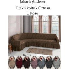 Jakarli Şal Desen L Köşe Koltuk Örtüsü, Esnek Koltuk Kılıfı, Osmanlı Desen (350CM)