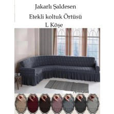 Jakarli Şal Desen L Köşe Koltuk Örtüsü, Esnek Koltuk Kılıfı, Osmanlı Desen (350CM)