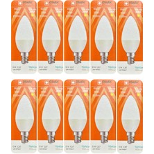 (10 adet) Osaka 9W (70W) Sarı Işık (3000K) E14 Duylu (Ince Duy) LED Mum Ampul