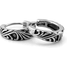 Kabartma Sarmaşık Desen Paslanmaz Çelik Unisex Kadın Erkek Küpe ER193