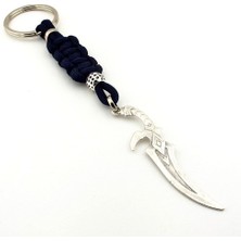 Fantastik Cosplay Kama Kılıç Bıçak Şekilli Makrome Örgü Metal Anahtarlık KC319