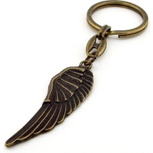 Melek Kanadı Angel Kanat Eskitme Bronz Antik Sarı Metal Anahtarlık KC262