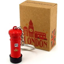 London Londra Posta Kutusu Postane Mektup Kırmızı Metal Anahtarlık KC285