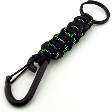 Siyah Kanca Outdoor Hook Kampçı Siyah Yeşil Paracord Örgü KC324