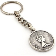 Ingiliz Sikke Şeklinde Kraliçe Elizabeth Metal Anahtarlık KC221