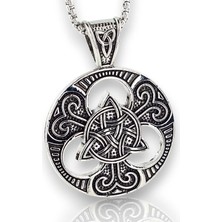 Trinity Mitolojik Viking Nordik Iskandinav Çelik Zincirli Metal Erkek Kolye Q0979