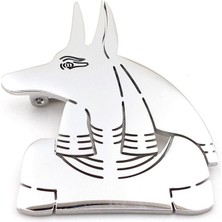 Anubis Antik Mısır Tanrısı Mitolojik Paslanmaz Çelik Broş Rozet RZ303