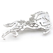 Koşan At Rüzgar Yele Paslanmaz Çelik Broş Rozet Yaka Süsü RZ296