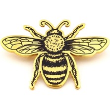 Bal Arısı Çalışkan Bereketli Sembol Sarı Paslanmaz Çelik Broş Rozet RZ341