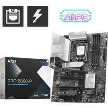 Msı Pro B860-P Soket 1851 Ddr5 8600MHZ(OC) 3xm.2 1x Tb4 HDMI Dısplay 5g Lan Atx