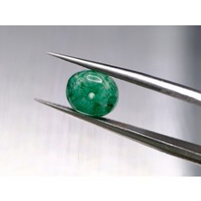 3.00CT 7.2x6.1mm Round Natural Emerald Drilled Beads