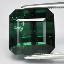 8.43CT 10.5X10.2MM Octagon Natural Green Tourmaline - Unheated, Africa Gem