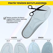 Mawrond Ultra Anatomik, Topuk Hassasiyetli, Ağrı Azaltıcı, Ter Emici Pike Kumaşlı, Ortopedik Ayakkabı Tabanlığı ( 38-40 arası, Beyaz)