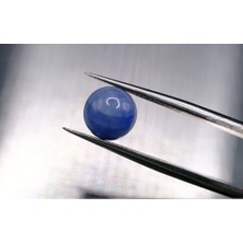 3.58CT 8mm Round Cabachon Natural Unheated Sapphire