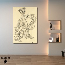 Tekli Dikey Kanvas Egon Schiele Girl Lying On Her Back With Crossed Arms