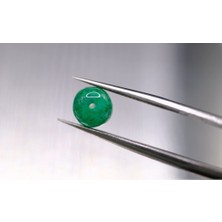 2.22CT 6.9x5.7mm Round Natural Emerald Drilled Beads