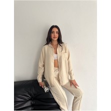 Aerobin Keten Gömlek Pantolon 2li Alt Üst Takım