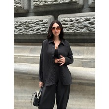 Yumuşak Doku Modal Kumaş Şalvarlı Gömlek Takım