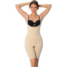 Kadın Agraflı Ten Rengi Tulum Korse